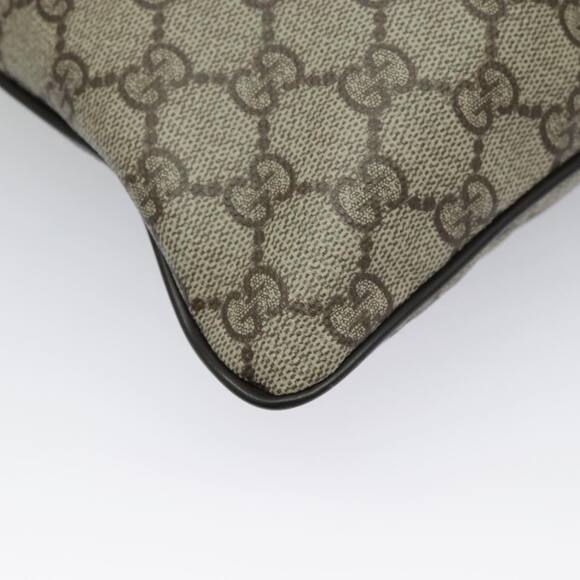 GUCCI GG Supreme Shoulder Bag Pvc Leather Beige Brown Silver - Picture 15 of 16
